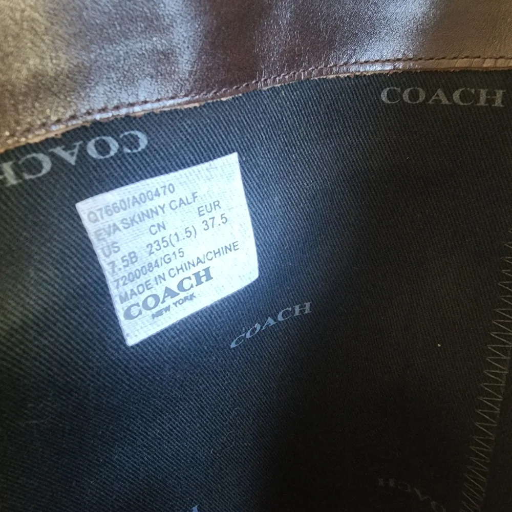 Coach Knee High Brown Leather Boots 7.5B - Picture 11 of 16